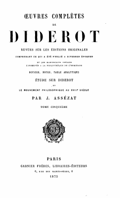 Couverture de Diderot - Oeuvres 05